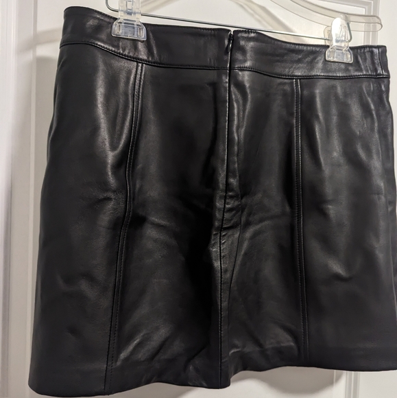 Beautiful! Reiss Arden black leather mini skirt - Picture 5 of 6